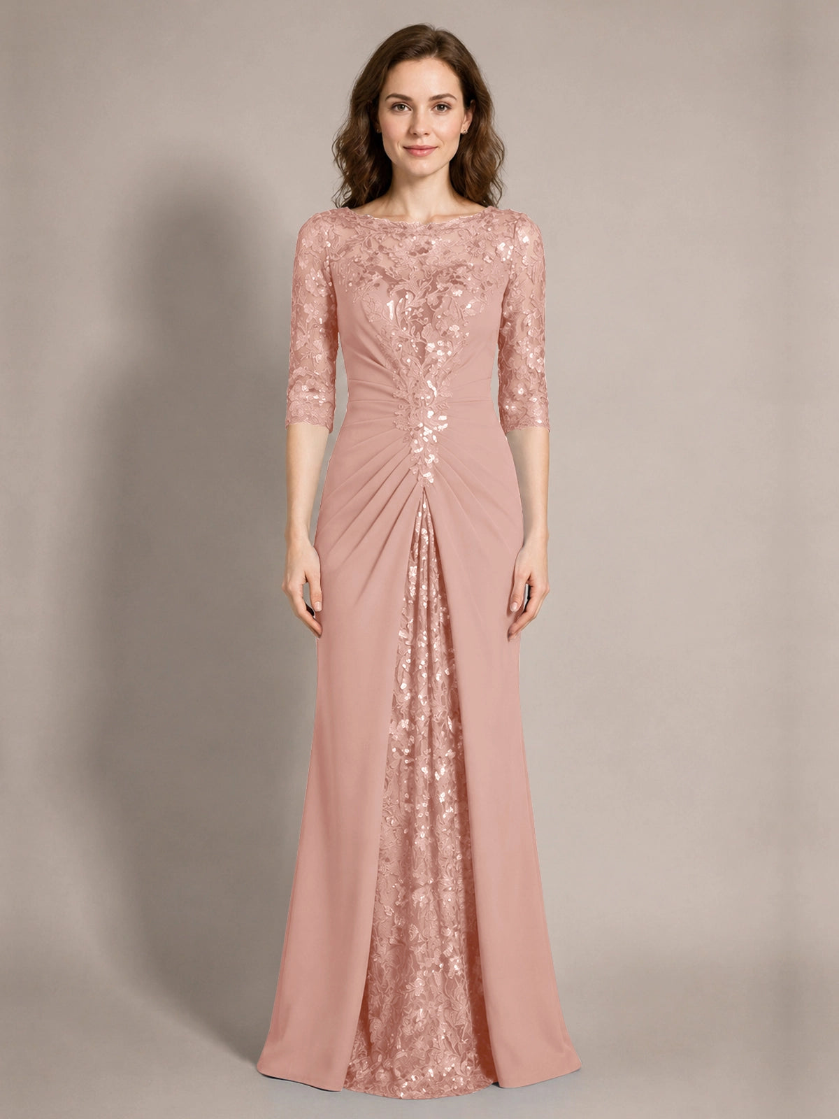Lace Mother of the Bride Dress with Applique 