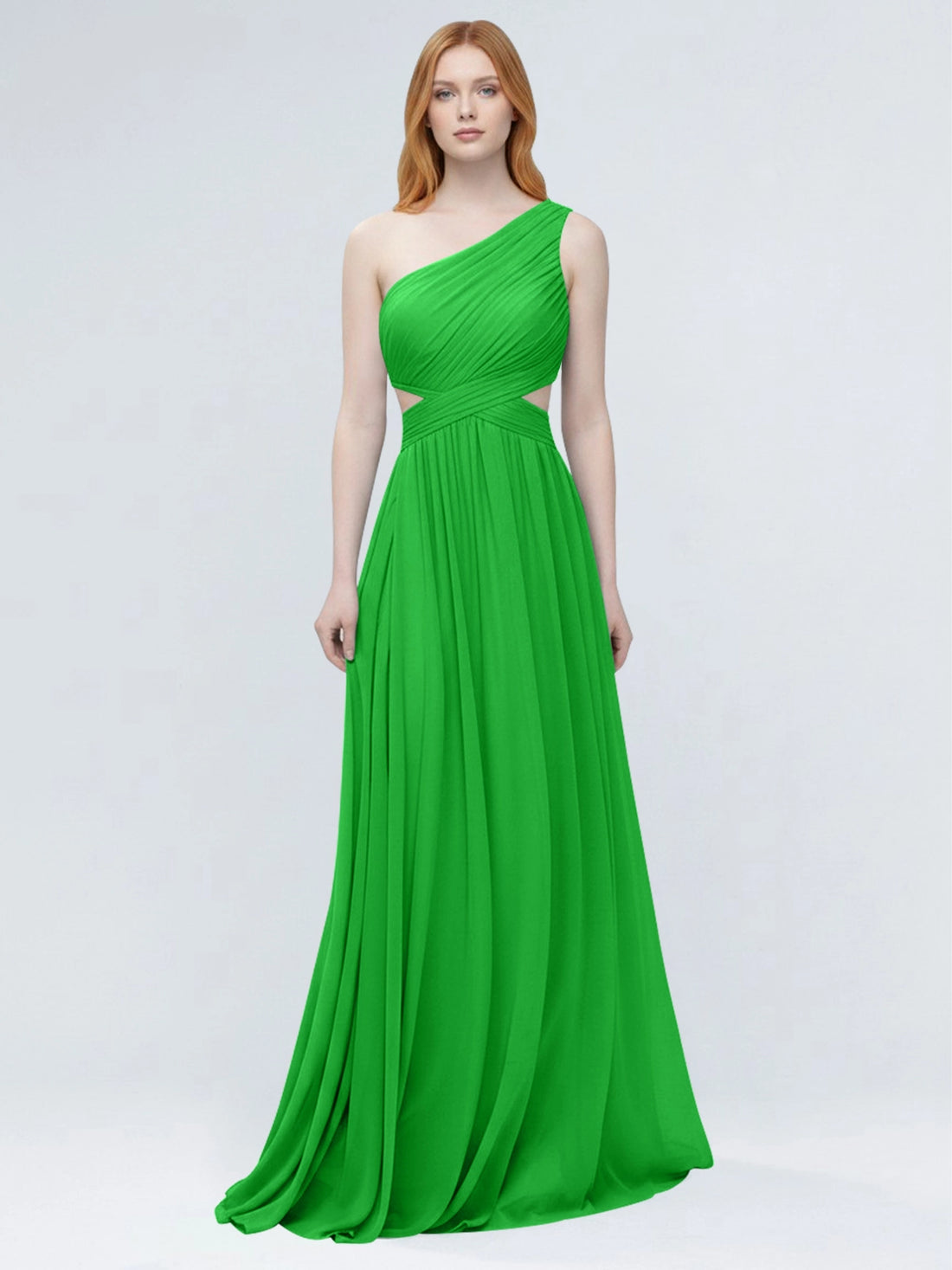 One-Shoulder Side Cut-Out Bridesmaid Dress 