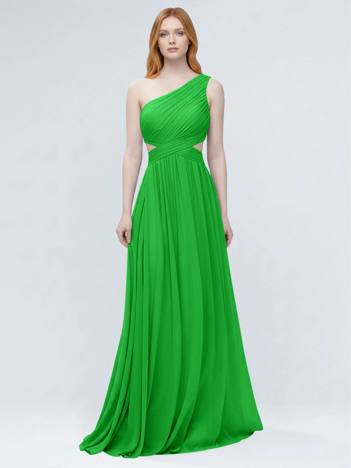 One-Shoulder Side Cut-Out Bridesmaid Dress 