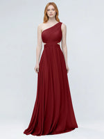 One-Shoulder Side Cut-Out Bridesmaid Dress 