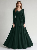 Stretch Satin Mother of the Bride Dress with Crystal