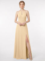 Chiffon Bridesmaid Dress with Halter 