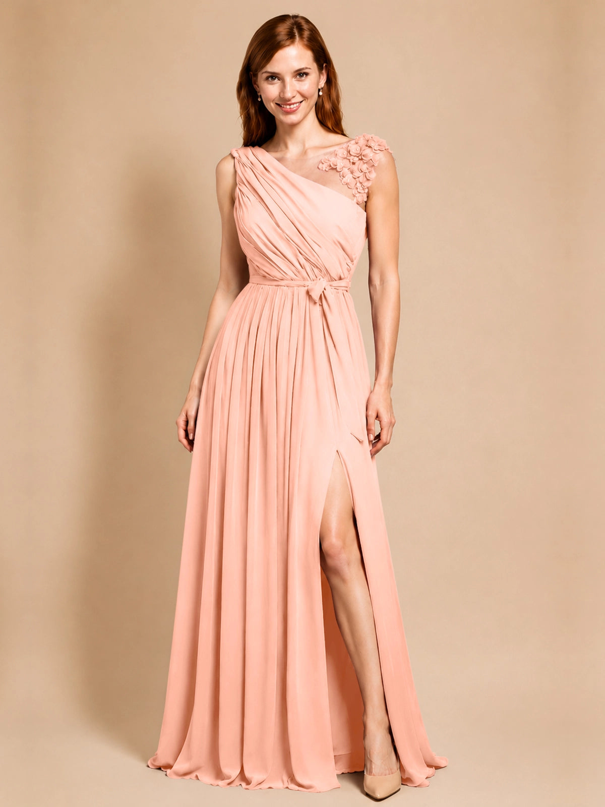 Chiffon Prom Dress with Appliques