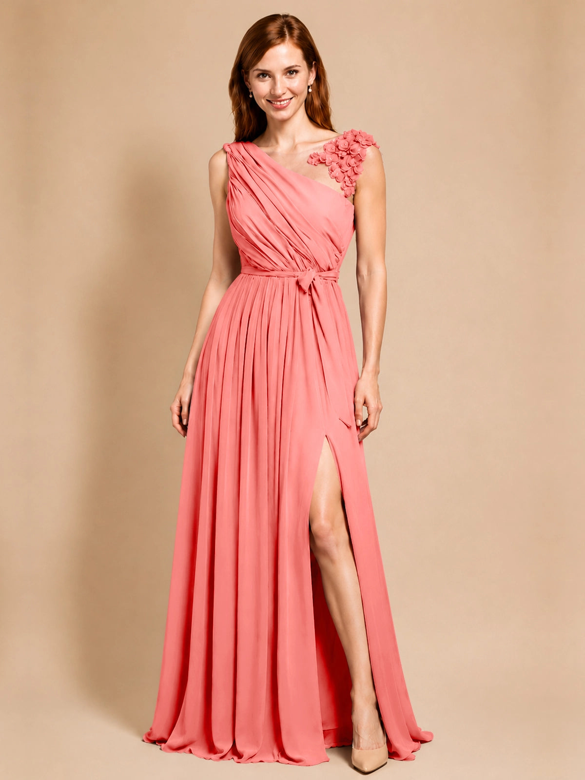Chiffon Prom Dress with Appliques