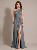 One-Shoulder Prom Dress with Slit