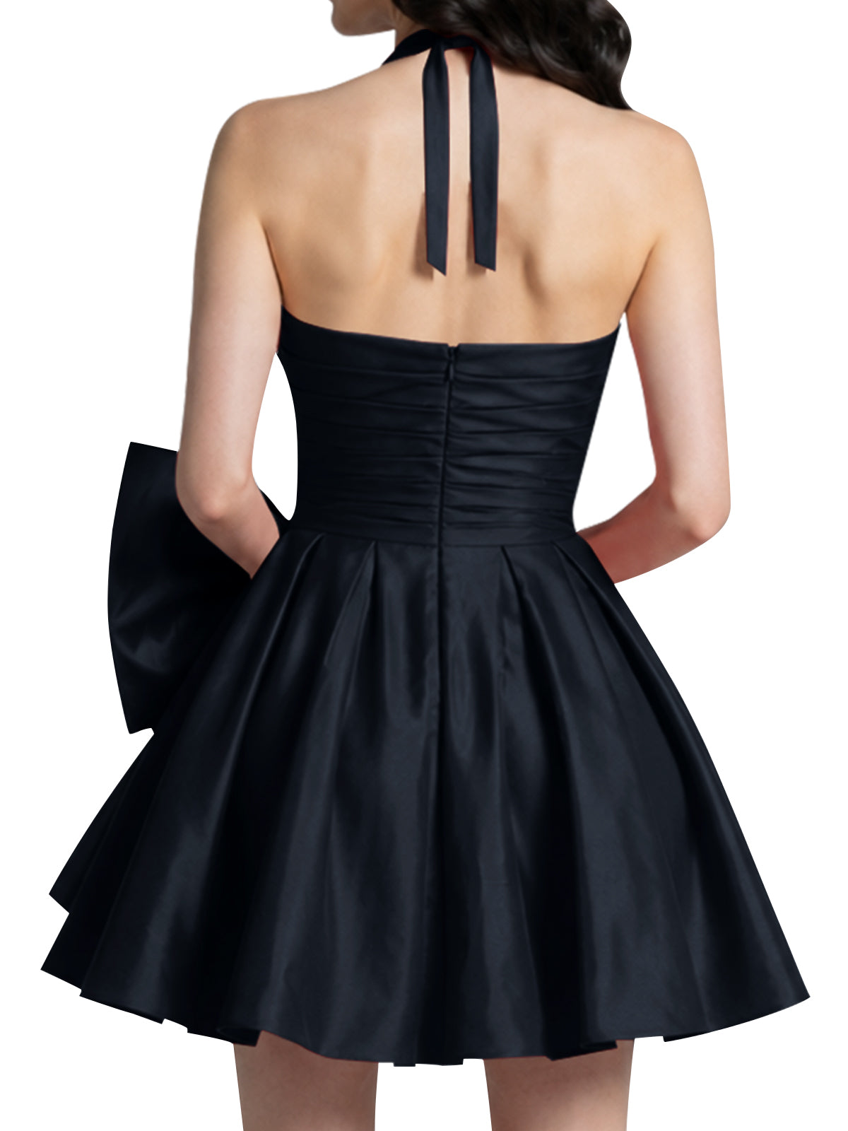 Halter Oversized Bow Mini Dress 
