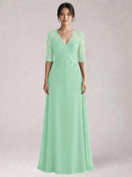 Lace Mother of the Bride Dress with Half Sleeves
