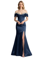 Corset Beaded Trumpet Prom Dress 