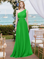 One-Shoulder Side Cut-Out Bridesmaid Dress 