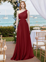 One-Shoulder Side Cut-Out Bridesmaid Dress 