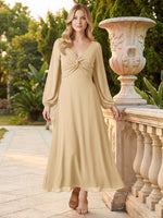A-line Bridesmaid Dress with Long Sleeves 