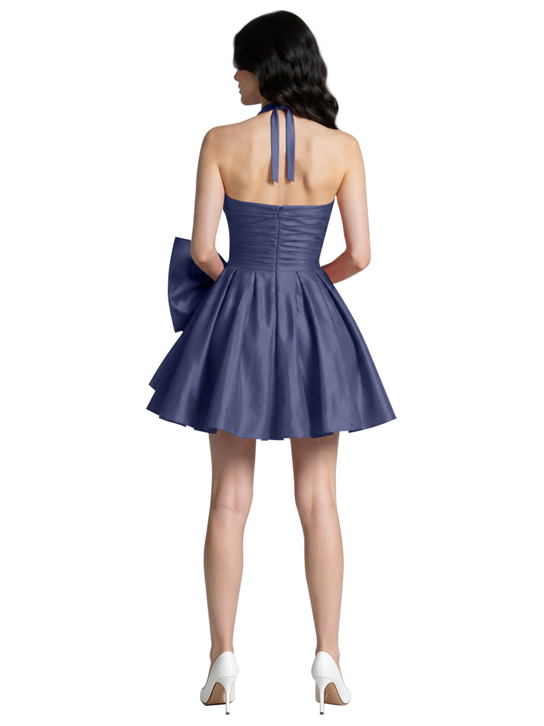 Halter Oversized Bow Mini Dress 