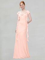 Flowy Ruffle Sheath Bridesmaid Dress 