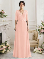 Lace Mother of the Bride Dress with Half Sleeves
