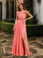 Chiffon Prom Dress with Appliques