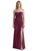 Velvet Prom Dress with Beaded Applique 