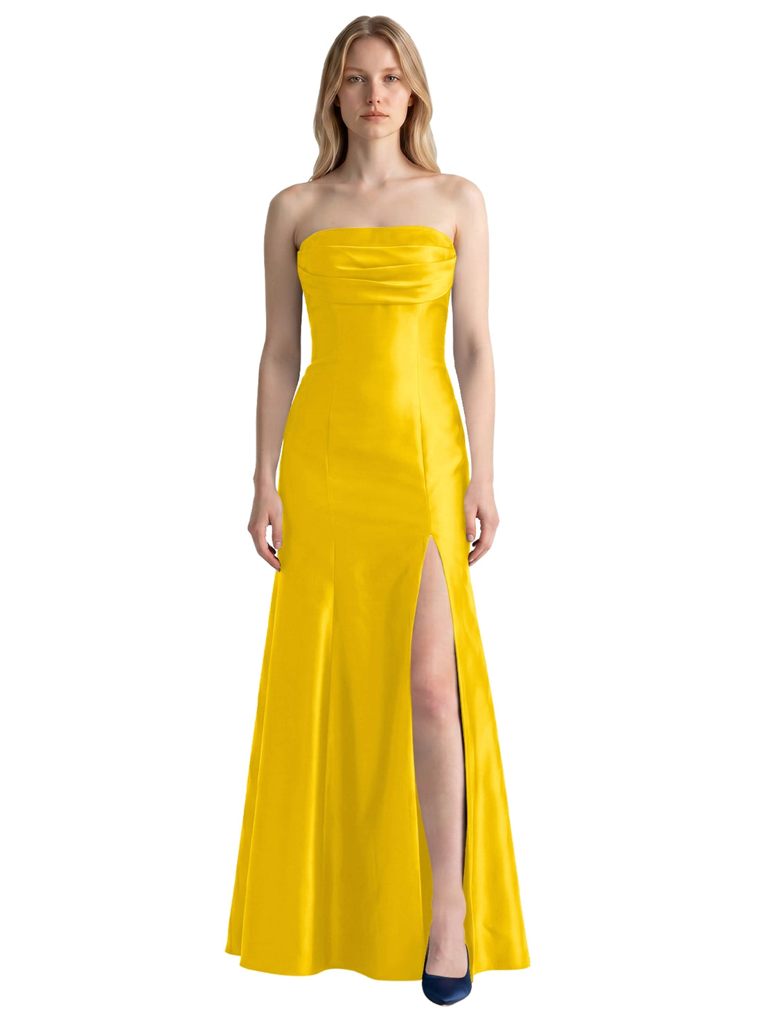 Strapless Ruched Bodice Prom Dress 