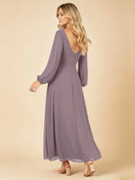 A-line Bridesmaid Dress with Long Sleeves 
