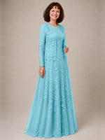 A-line Mother of the Bride Dress with Lace 