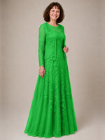 A-line Mother of the Bride Dress with Lace 