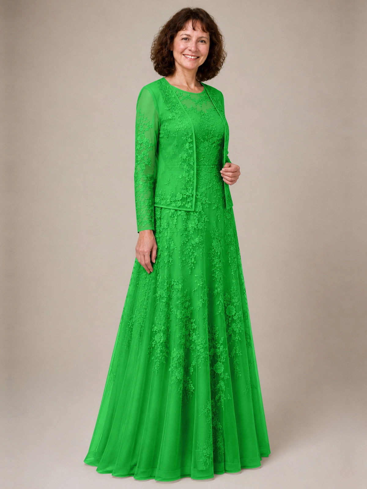 A-line Mother of the Bride Dress with Lace 