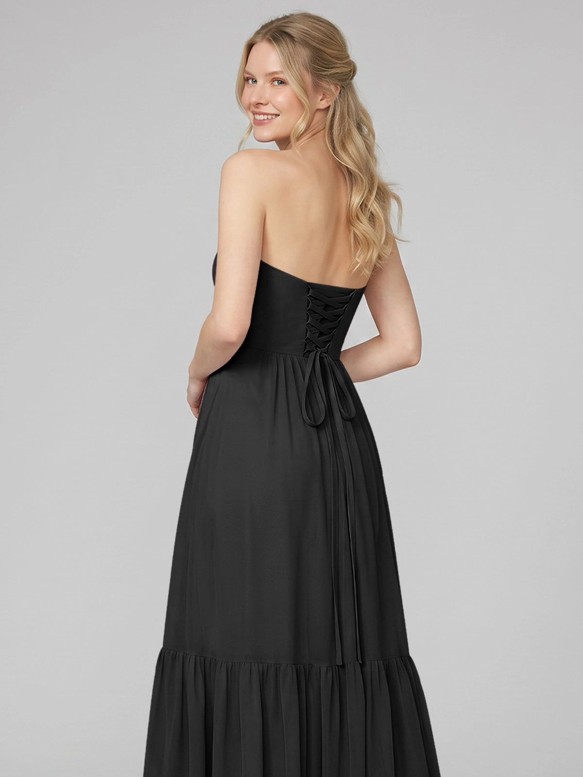 Strapless Bridesmaid Dress with Slit 