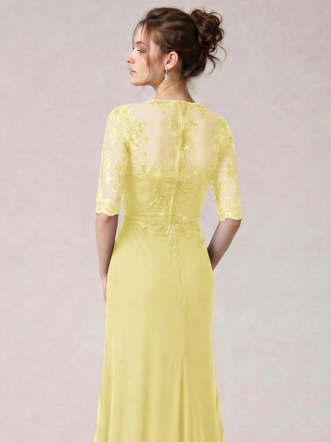 Lace Mother of the Bride Dress with Half Sleeves