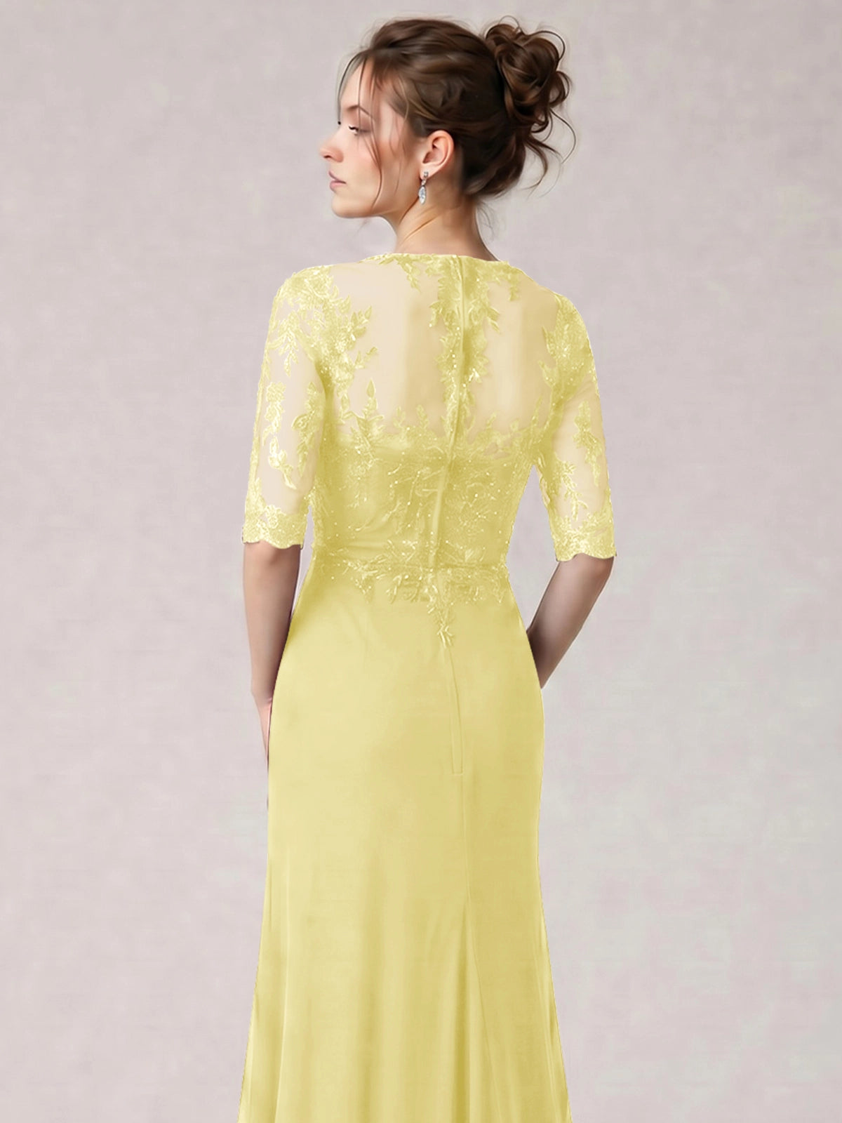 Lace Mother of the Bride Dress with Half Sleeves