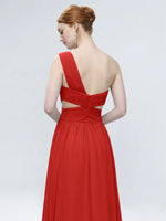 One-Shoulder Side Cut-Out Bridesmaid Dress 
