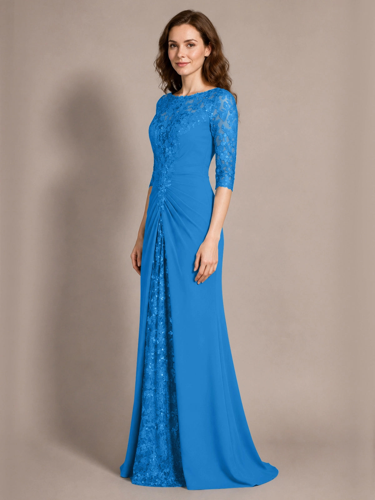 Lace Mother of the Bride Dress with Applique 