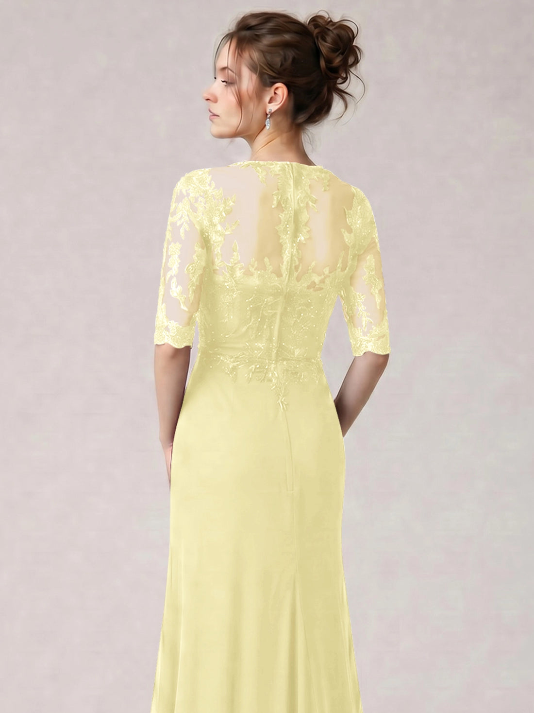Lace Mother of the Bride Dress with Half Sleeves