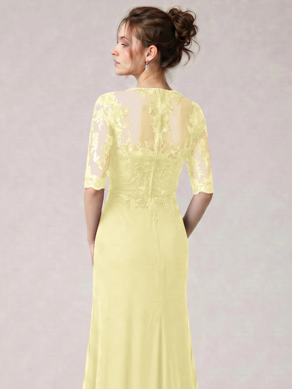Lace Mother of the Bride Dress with Half Sleeves