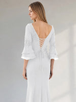 Chiffon Mother of the Bride Dress with 3/4 Sleeves