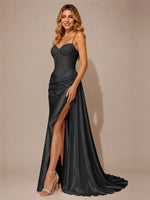 Silk-like Prom Dress with Appliques