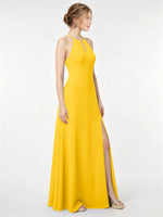 Chiffon Bridesmaid Dress with Halter 