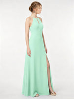 Chiffon Bridesmaid Dress with Halter 