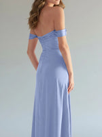 Off-the-Shoulder Slit Bridesmaid Dress 