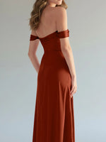 Off-the-Shoulder Slit Bridesmaid Dress 