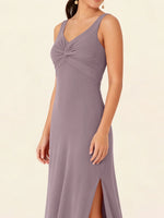 Chiffon Bridesmaid Dress with Slit 