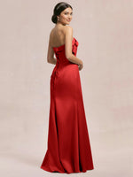 Satin Bow Accent Bridesmaid Dress 