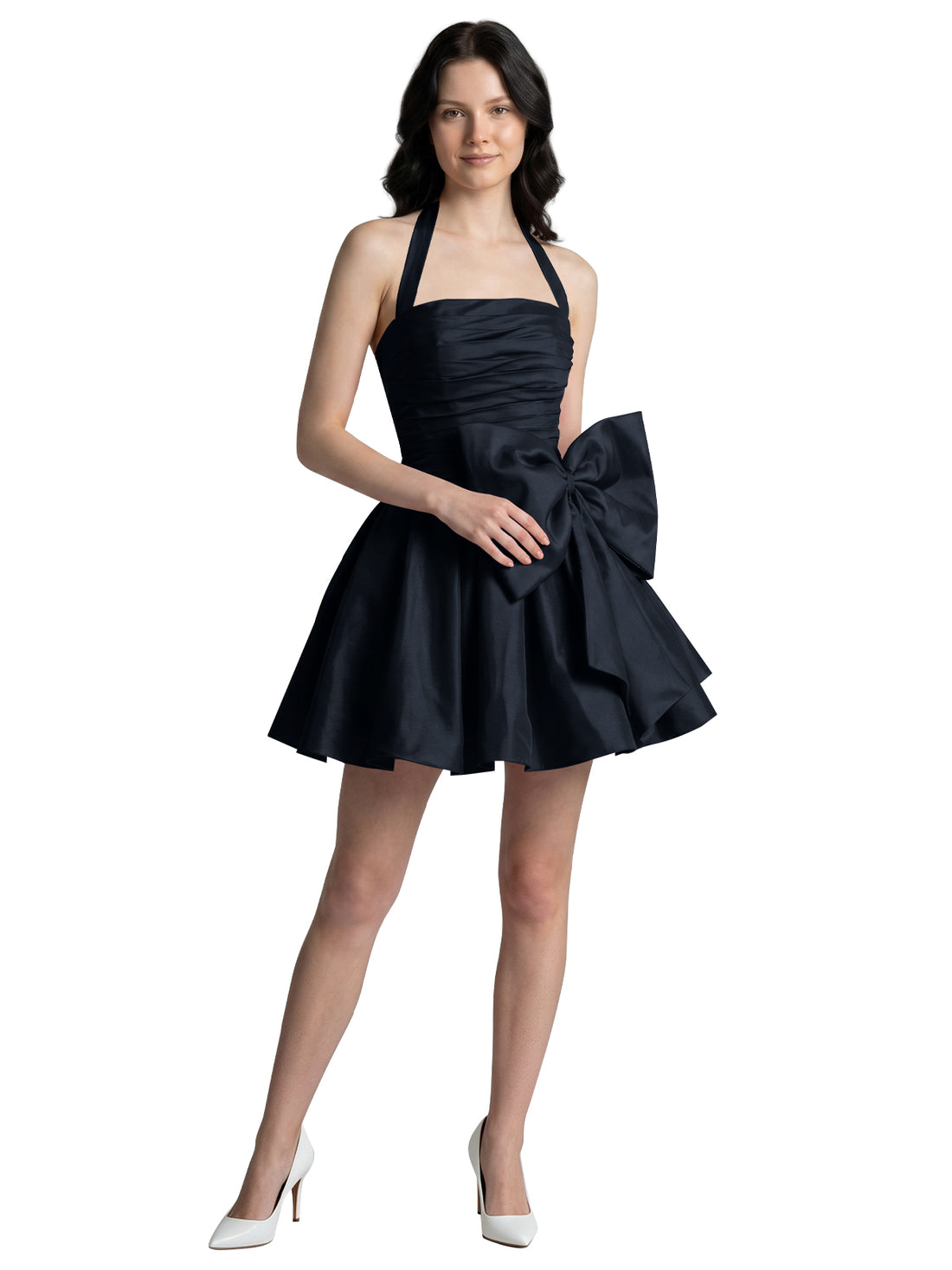 Halter Oversized Bow Mini Dress 