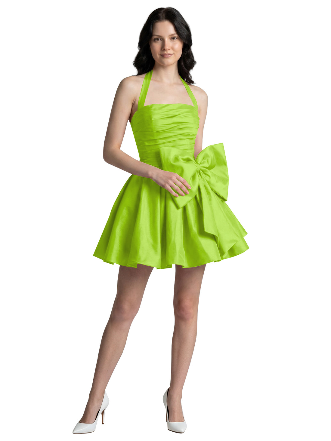Halter Oversized Bow Mini Dress 