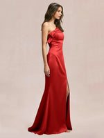 Satin Bow Accent Bridesmaid Dress 