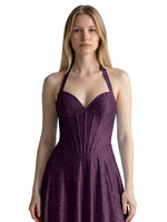 Halter Beaded Prom Dress 