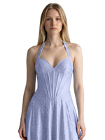 Halter Beaded Prom Dress 