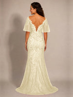 Mermaid Mother of the Bride Dress with V-neck 