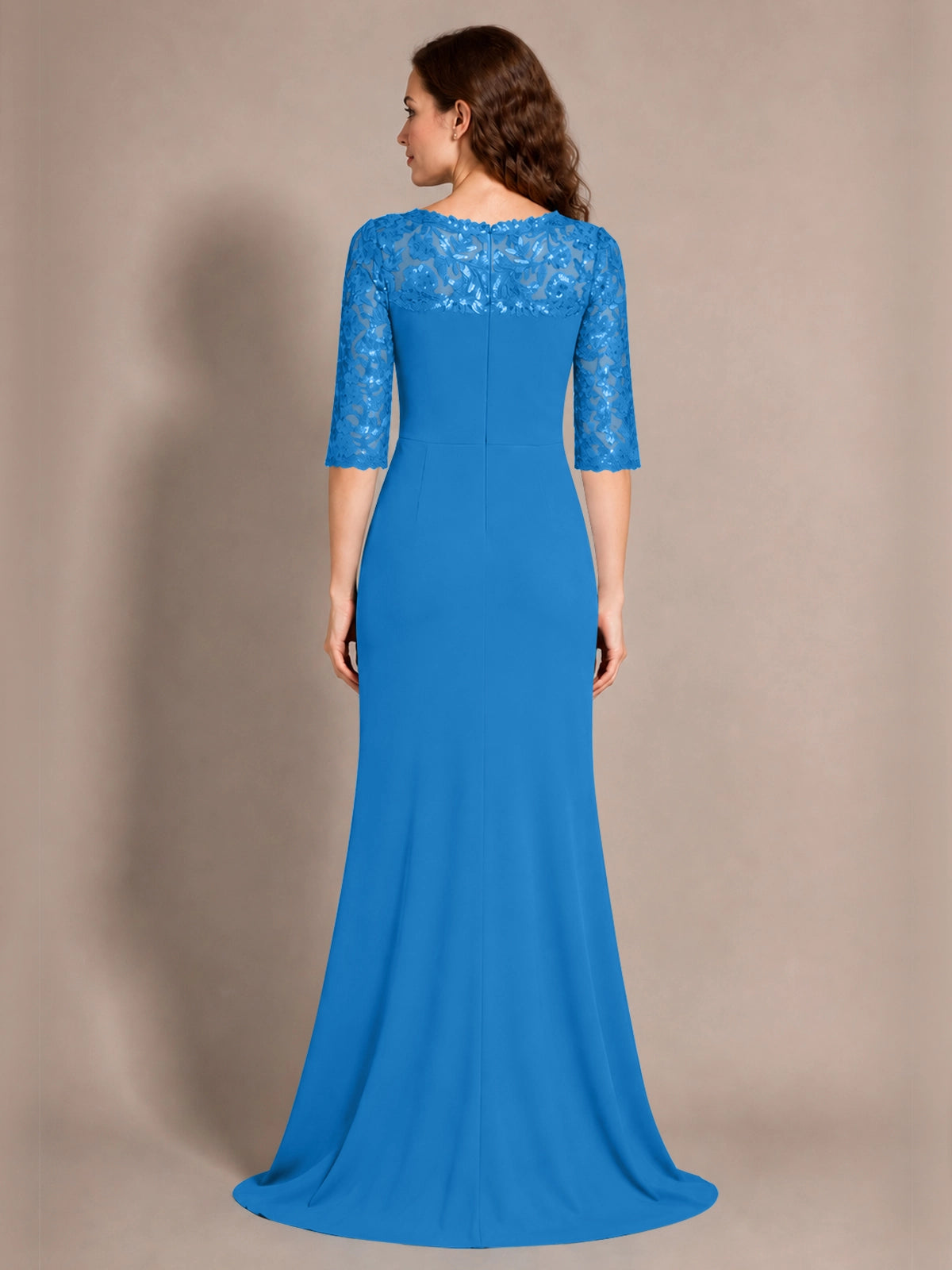 Lace Mother of the Bride Dress with Applique 