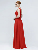 One-Shoulder Side Cut-Out Bridesmaid Dress 