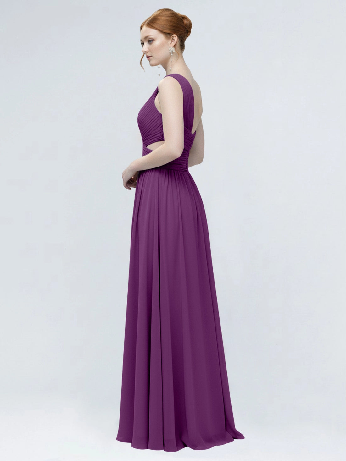 One-Shoulder Side Cut-Out Bridesmaid Dress 