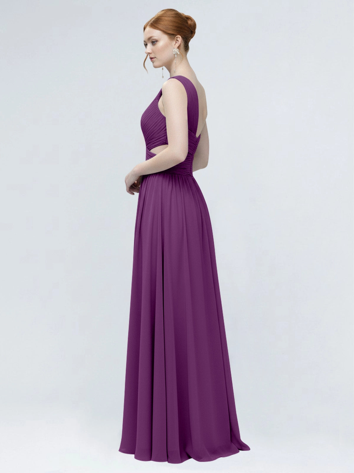One-Shoulder Side Cut-Out Bridesmaid Dress 